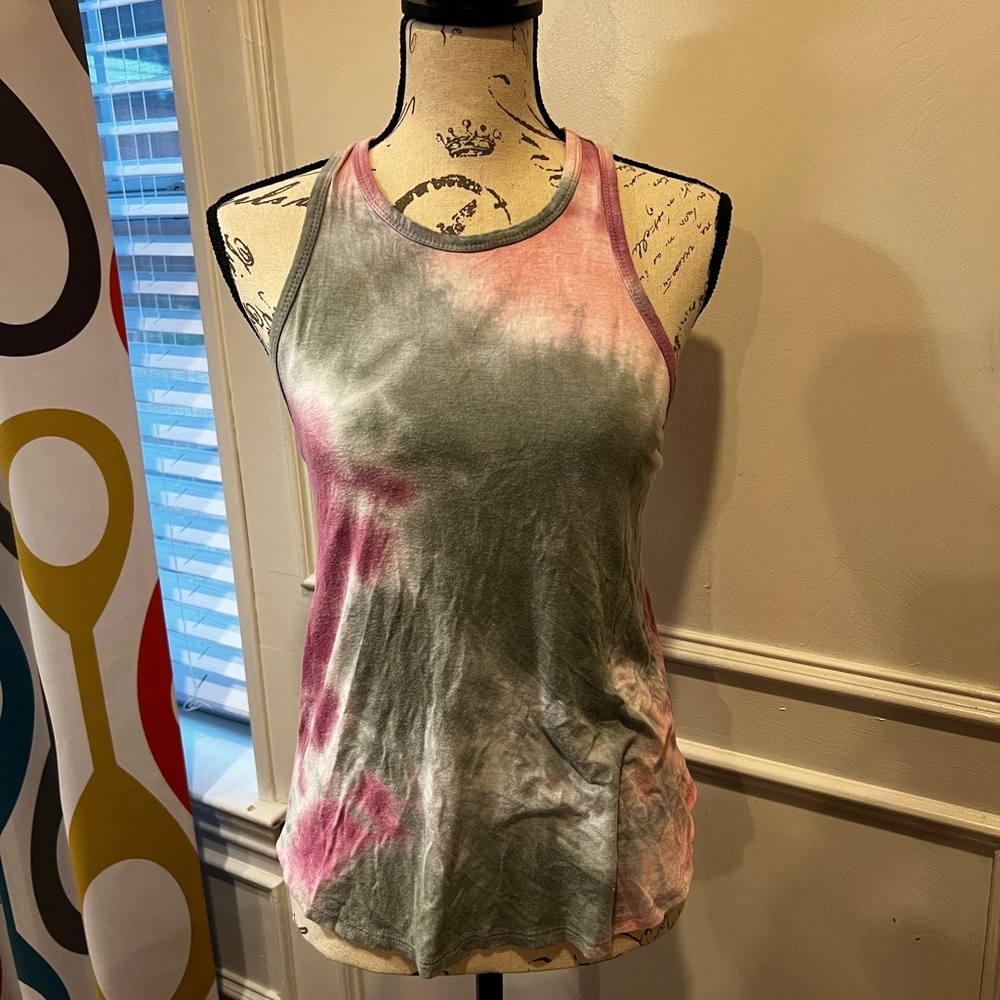 Pink and green Tie Dye Tank